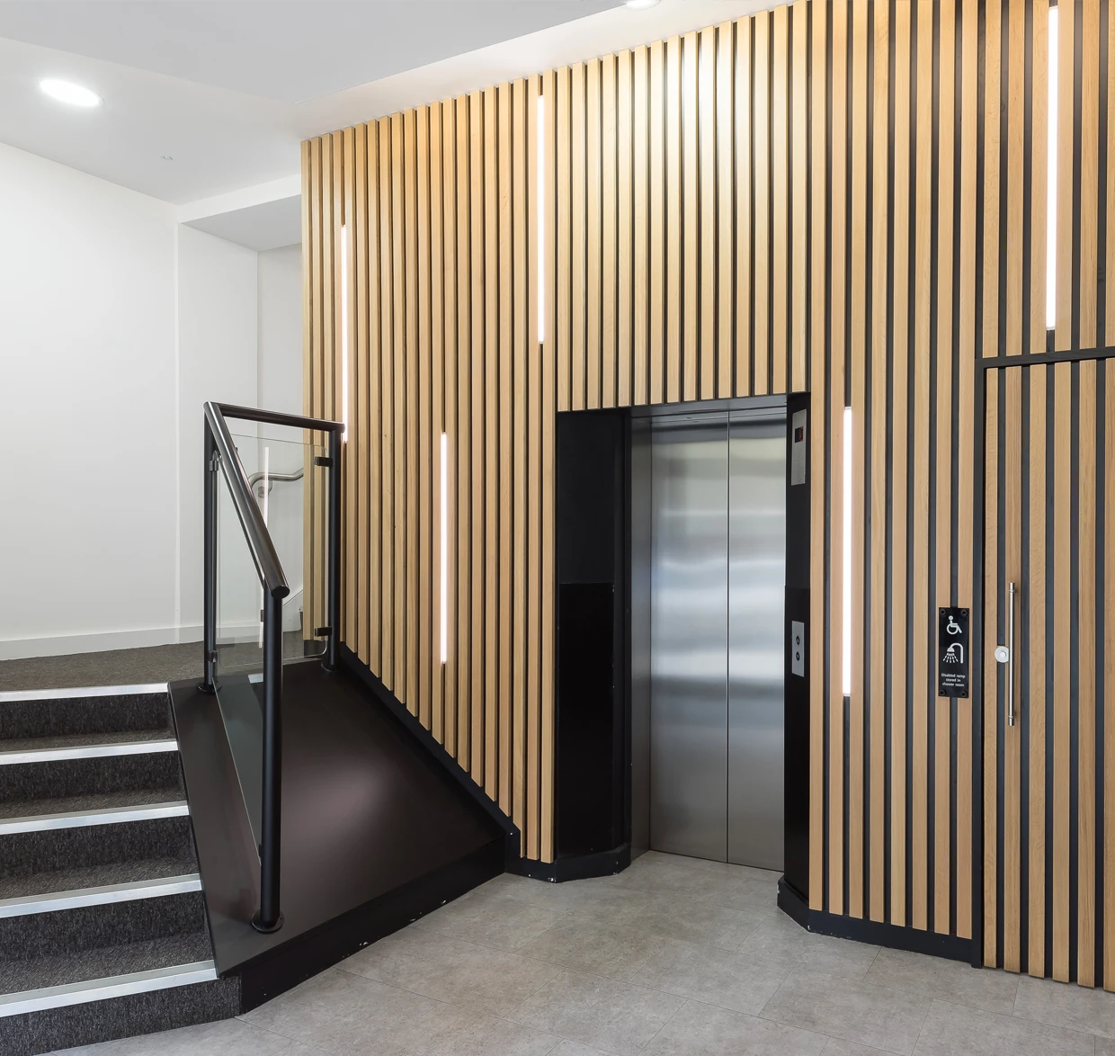 Building entrance and lift lobby